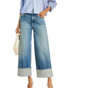 Sasha High Rise Ankle Wide Cuff Jeans in Storybook Distressed